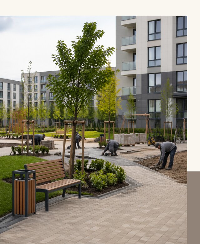 Благоустройство дворов МКД в Хабаровске под ключ для жилых комплексов